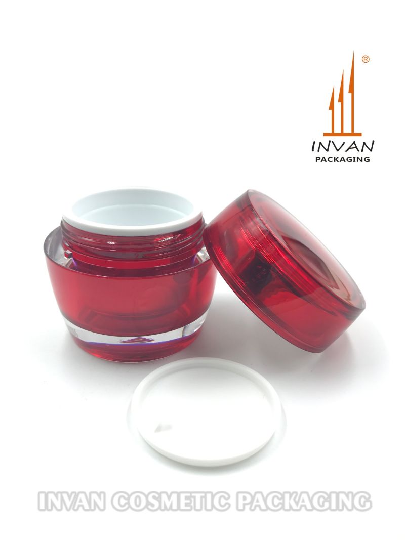 Hot Sale Shiny Red 50g Cosmetic Jar Cream Jar Plastic Jar Acrylic Jar