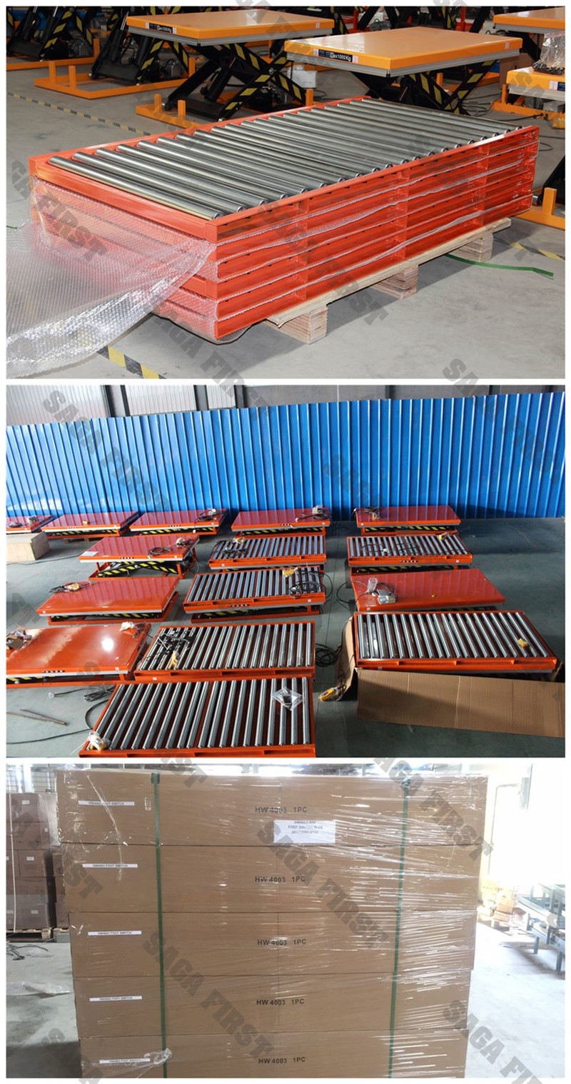 Electric Hydraulic Lift Table with Roller Scissor Lift Platform