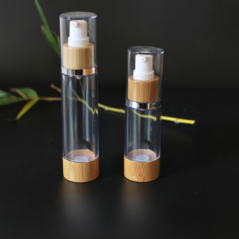 Plastic Cosmetic Bamboo Airless Pump Bottle (PPC-PB-003)