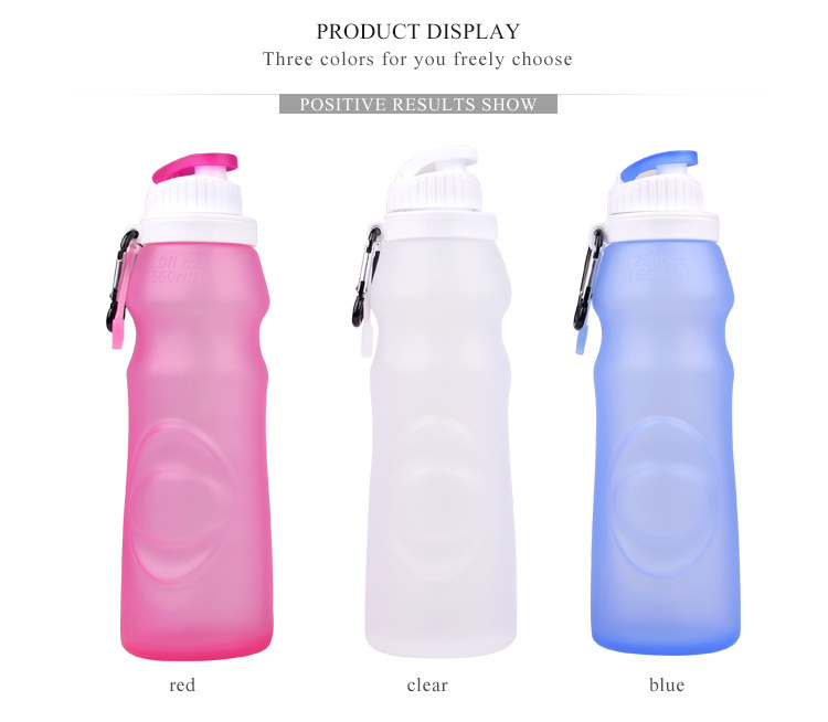 Eco Silicone Material Leakproof Foldable Outdoor Sport Collapsible Water Bottle