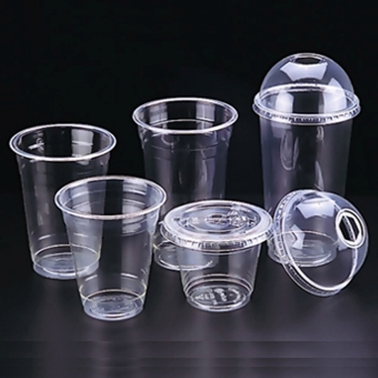 Disposable Food Grade Cold Drink Transparent Plastic Cup with Lid