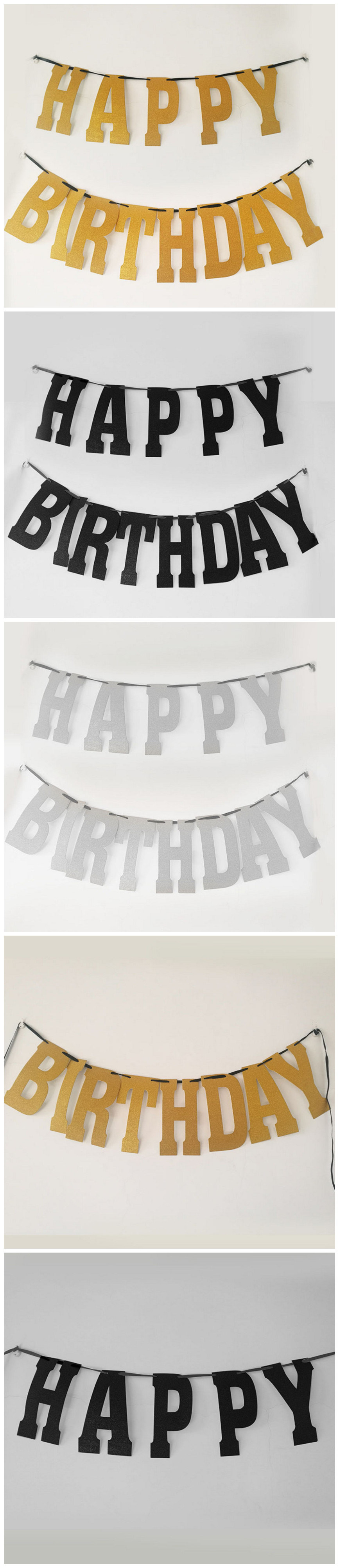 Custom Carton Happy Birthday Paper Banner for Kid Birthday Party