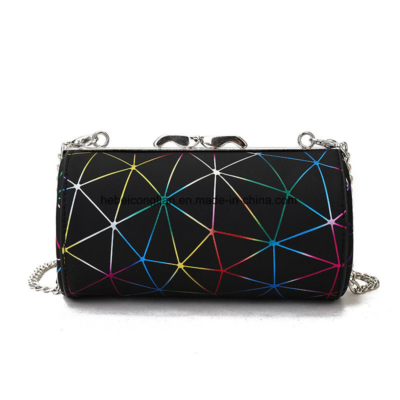 Fashion Shiny Slivery PU Cosmetic Bag Makeup Round Women Case