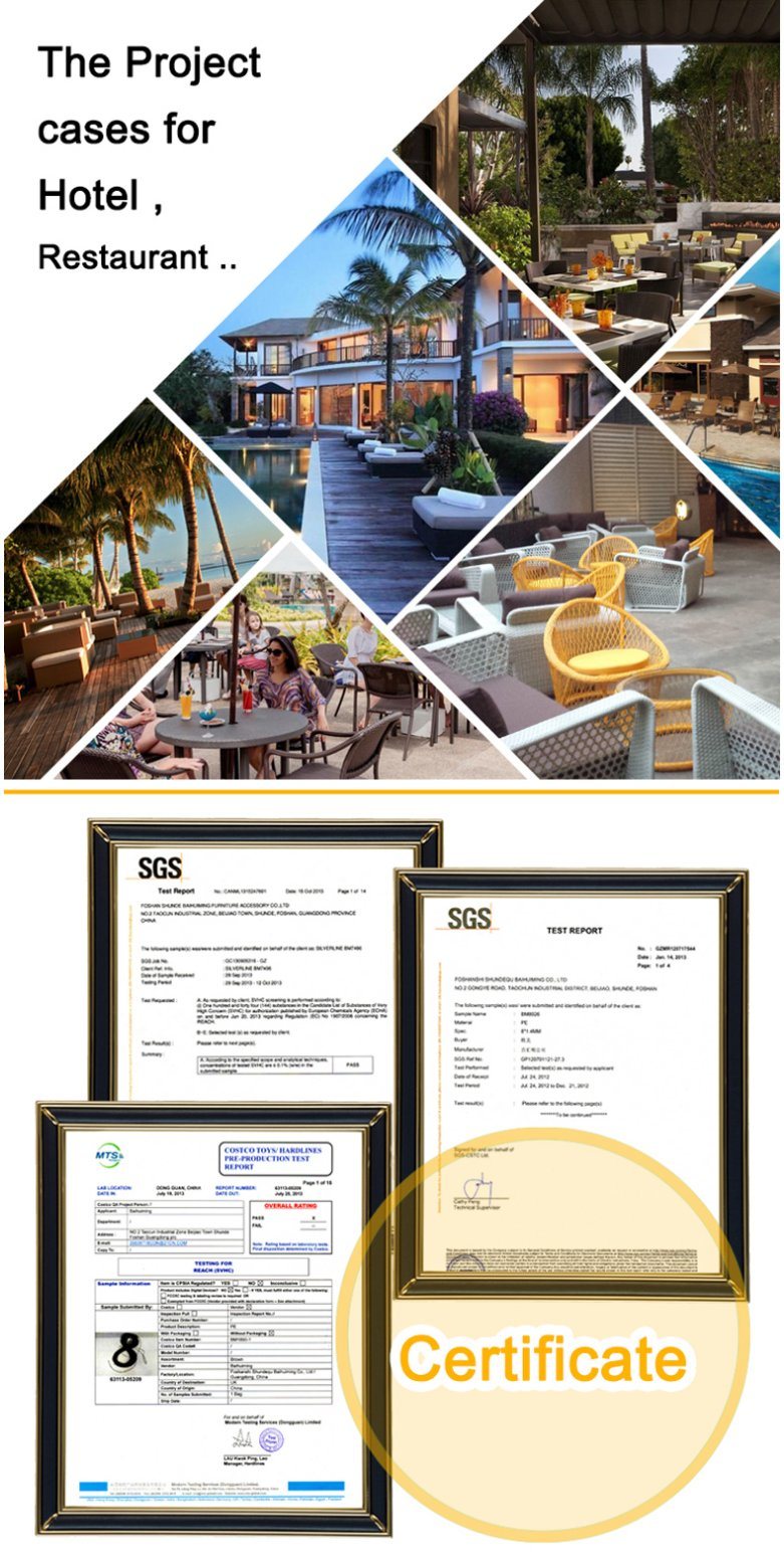 Restaurant Polywood Rattan Dining Table and Chair Modern Hotel Outdoor Garden Patio Furniture