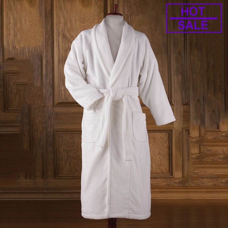 Luxury Soft Hotel Velour Bathrobes with High Quality 100% Cotton