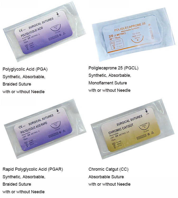 Chinese Supplier Absorbable Polyglycolic Acid PGA Surgical Sutures with Needle