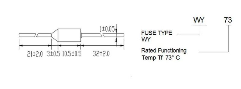 10A 250V Thermal Fuse, Thermal Cutoffs, Temperature Fuse 3.6*10