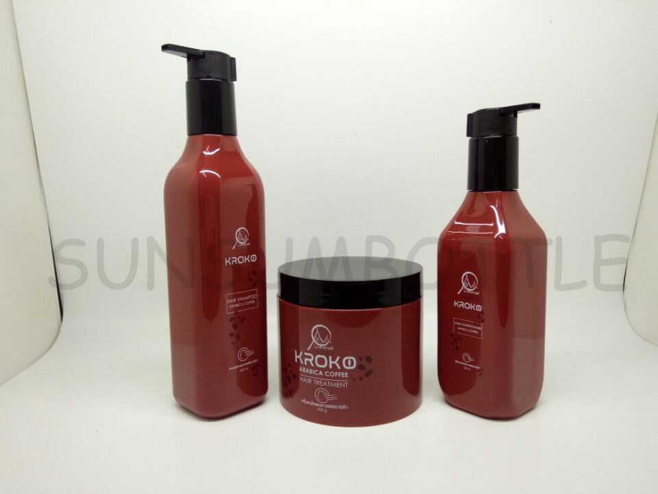 Square Shampoo Face Clean Cream Plastic Bottle with Lotion Pump