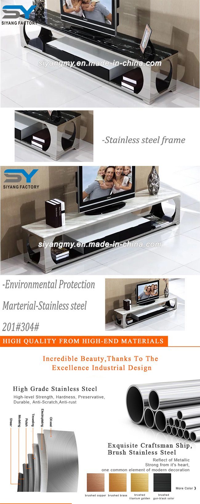 Living Room Furniture LCD TV Cabinet Table Glass TV Stand