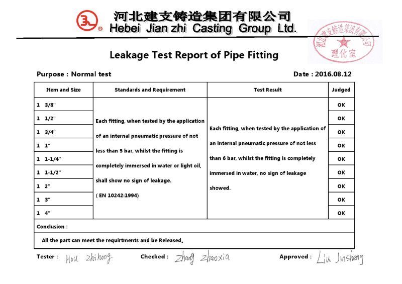 Galvanized Malleable Iron Pipe Fitting M&F Long Sweep Bends