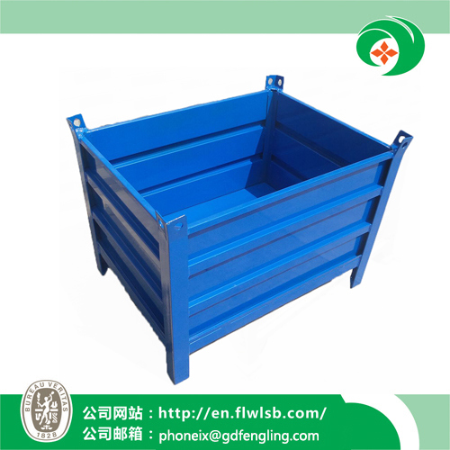 Collapsible Metal Turnover Container for Warehouse Storage