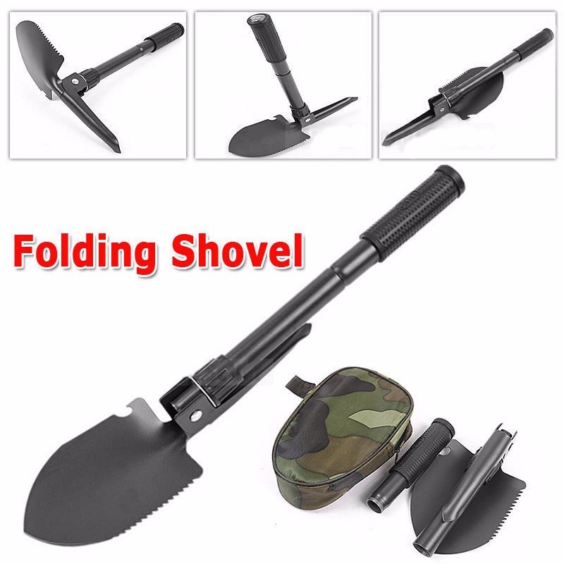 Portable Folding Shovel Survival Spade Trowel Dibble Pick Emergency Garden Camping Outdoor Palaplegable Tool