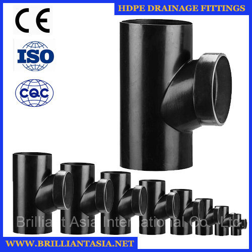 HDPE Tee Fitting HDPE Siphon Drainage Pipe Fittings T Type HDPE Drainage Fitting Water Pipe Fitting