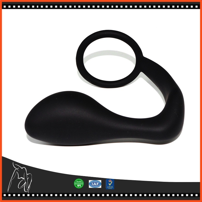Silicone Anal Vibrator Prostate Massager Butt Plug with Cock Ring for Male Adult Sex Toys