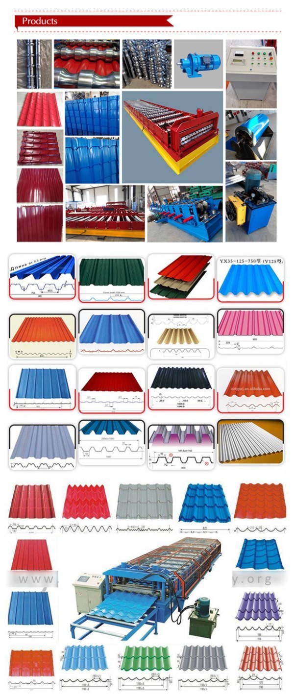 Color Corrugated Sheet Glazed Roof Tile Roll Forming Machine