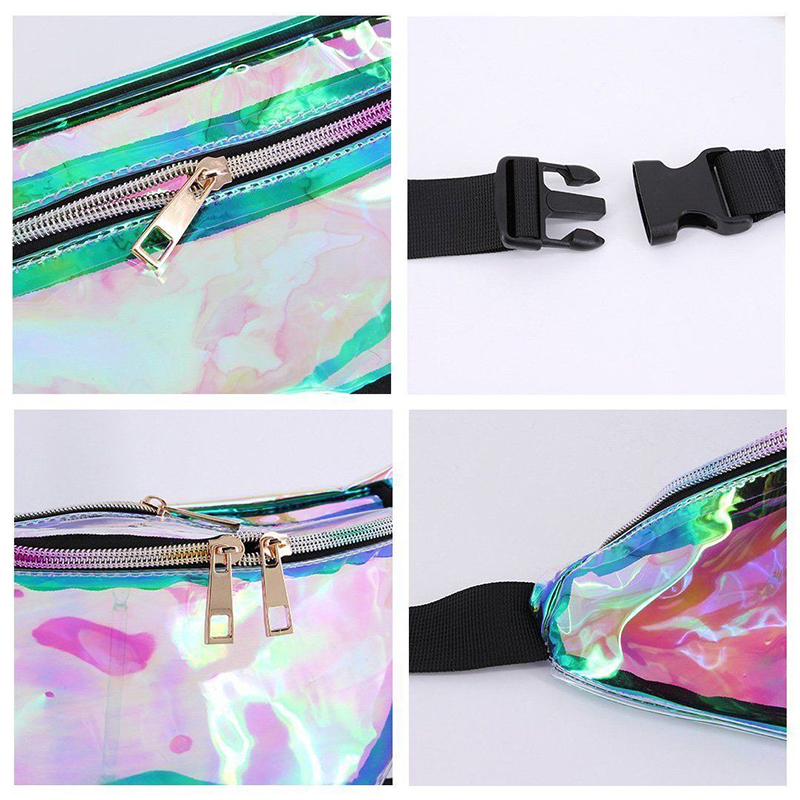 Fashionable Outdoor Travel Bag Sports Running Laser Waist Bag Waterproof Transparent Waist Belt Pack Promotional Gift Women Bag