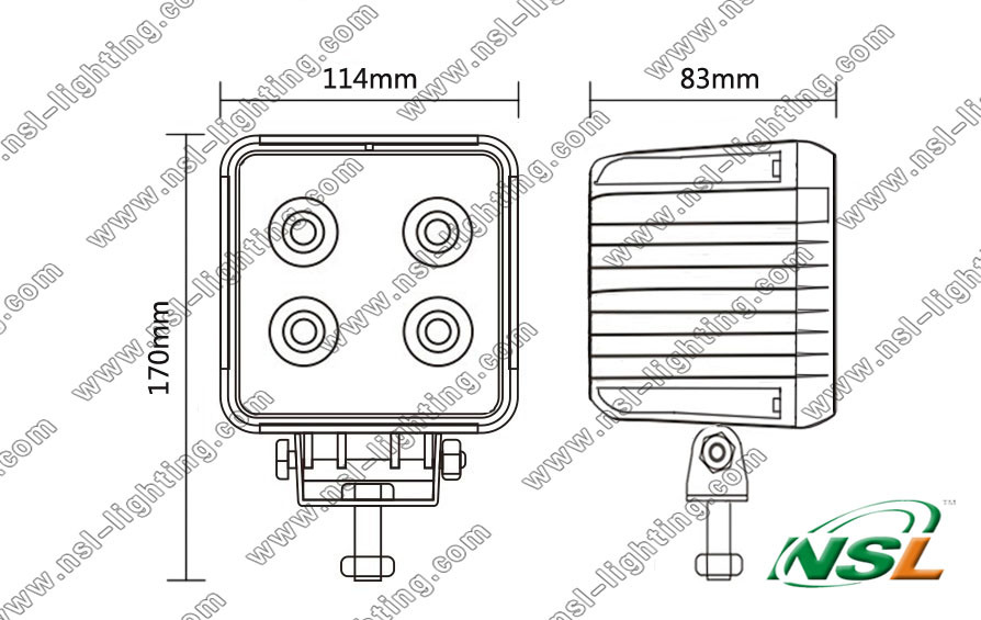 CREE 40W 5 Inch Square 10-30V LED Offroad Driving Fog Light Sanmoom