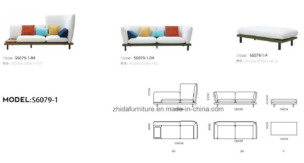 Modern Sectional Fabric Sofa for Living Room Furniture