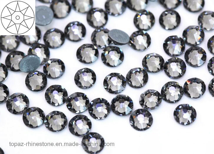 2088/8+8 Cut Faces Rhinestone Hotfix Black Diamond Ss16/Ss20 Iron on Hot Fix Rhinestone for Accessories