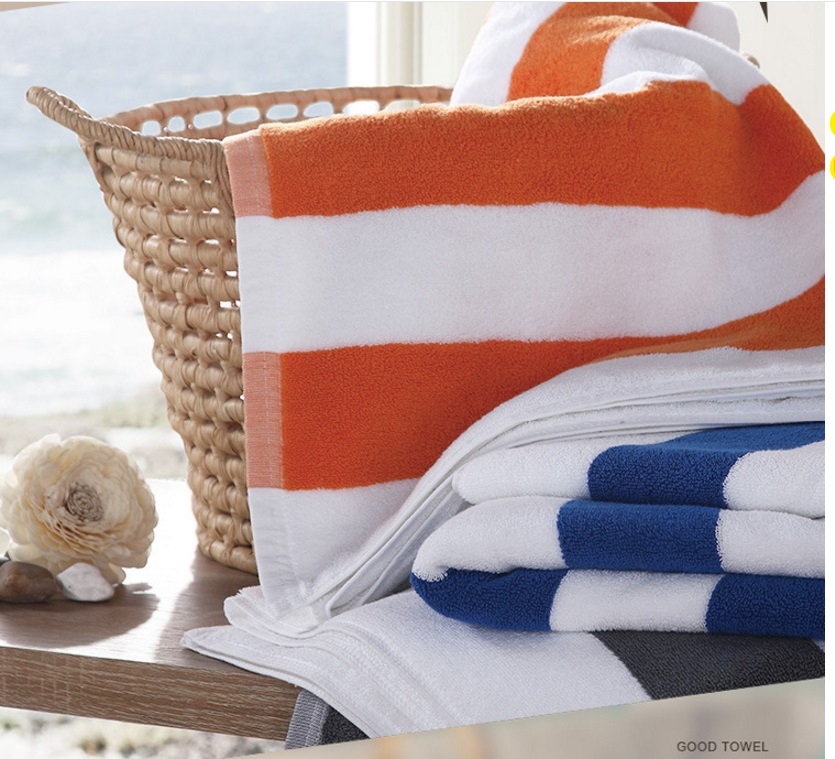 100%Cotton Stripe Jacquard Bath Towel Beach Towel