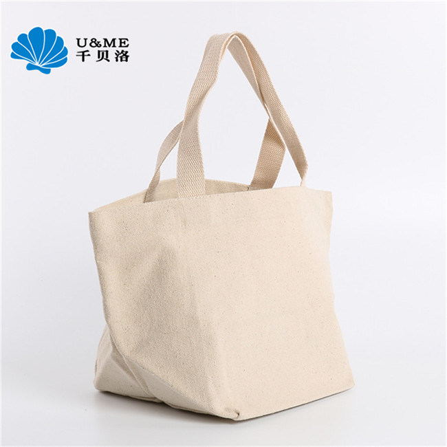 Promotional Tote Blank Black Dots Chaff Canvas Cotton Basket Bag