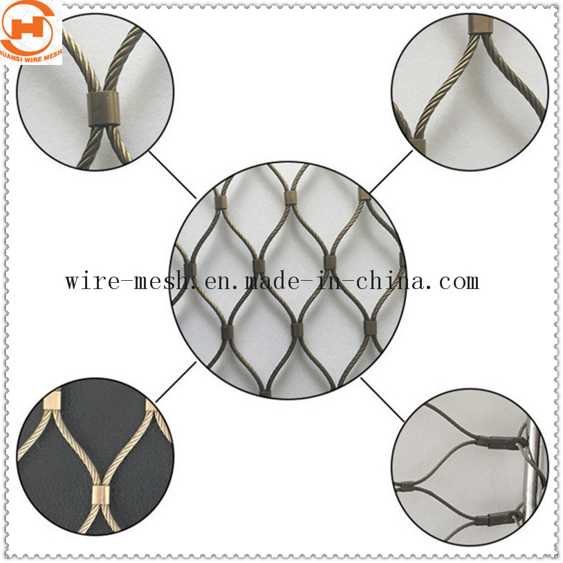 316L Stainless Steel Security Wire Rope Mesh/Ss Ferrule Rope Mesh