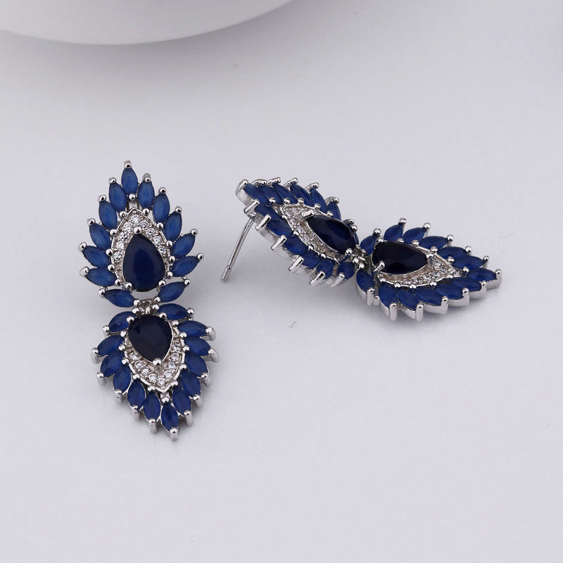 Sapphire Quality Silver Plated Elegent Party Earring Jewellery