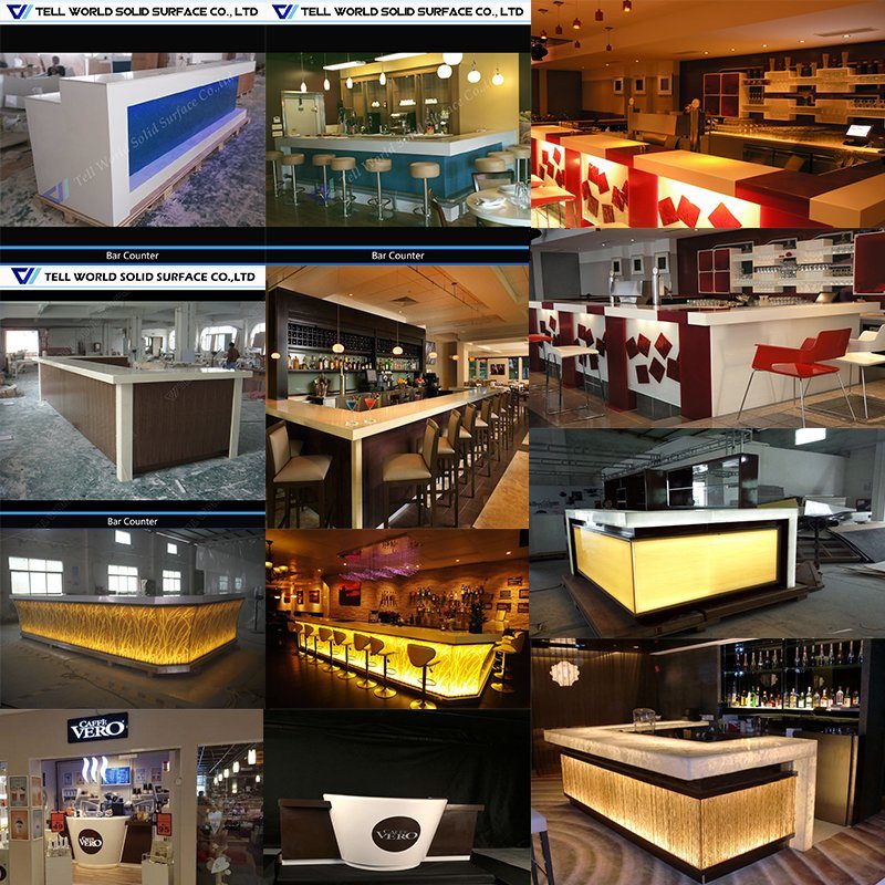 Modern Marble Coffee Restaurant LED Iiluminated Bar Counter&Bar Table