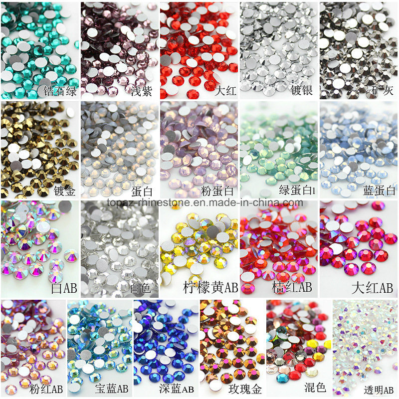 Preciosa Flat Back Crystals Non Hot Fix Crystals for Gift Box (FB-ss20 topaz)