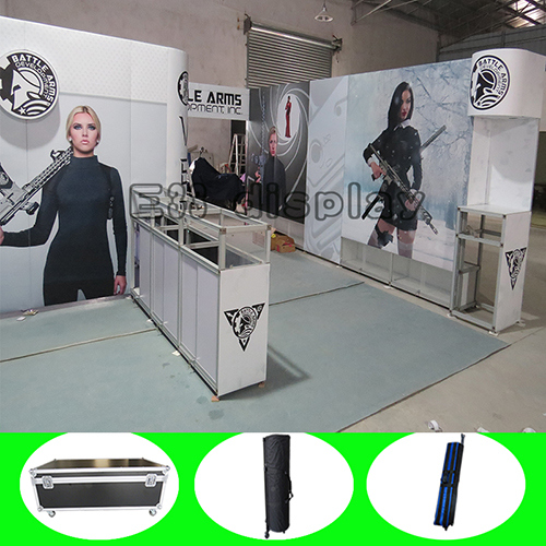 Versatile Modular Reusable Portable TV Trade Show Counter Craft Display Stand