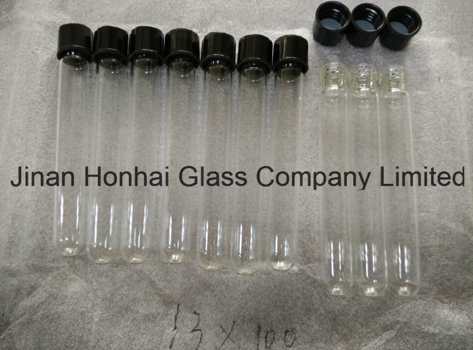 Clear Glass Scew Neck Test Tube with Aluminum Cap