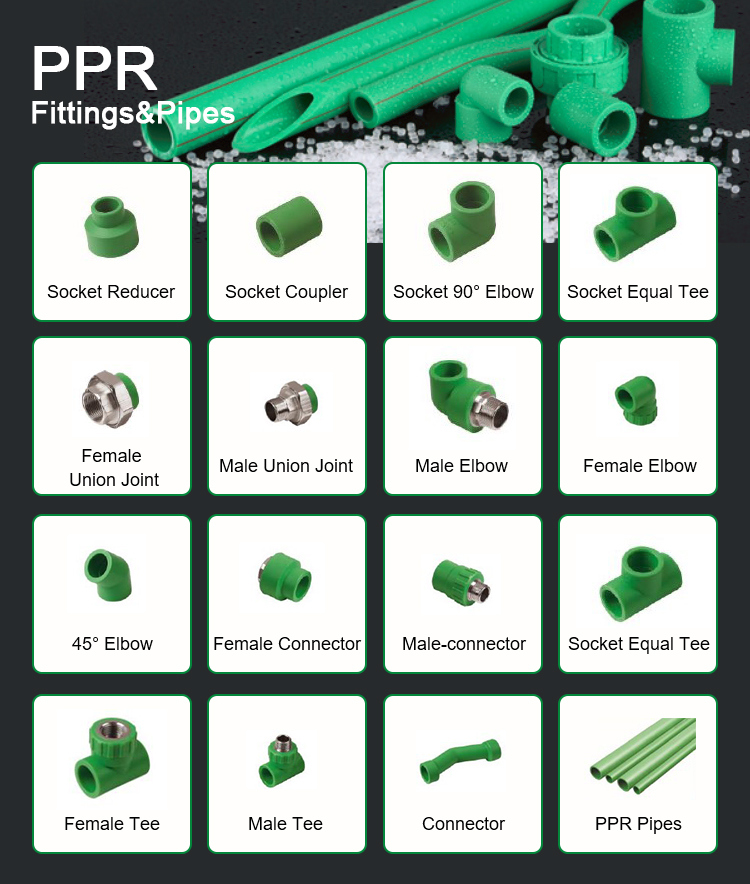 Energy-Saving Brass Insert Plastic Plumbing PVC PPR Names Pipe Fittings