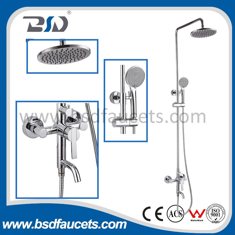 Rainfall Arm Control Brass Bathroom Bath Shower Head Shower Set