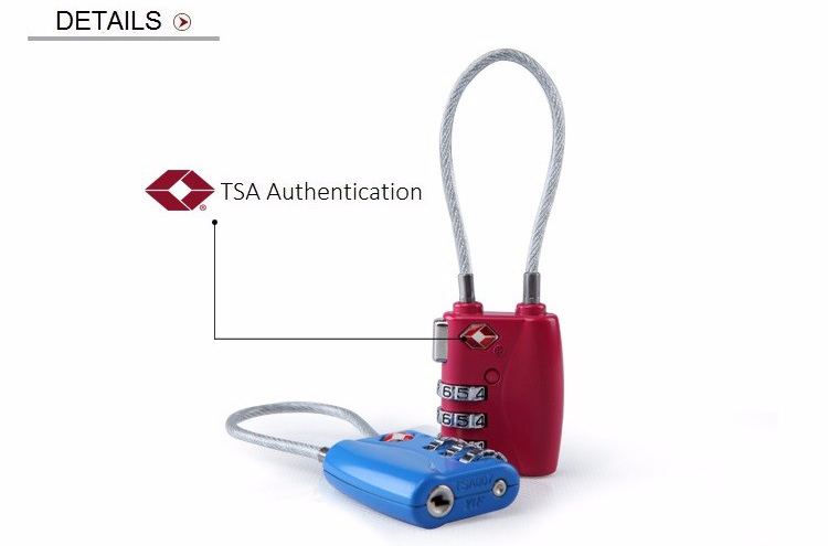 3 Digit Cable Combination Lock for Travelling Luggage Bag