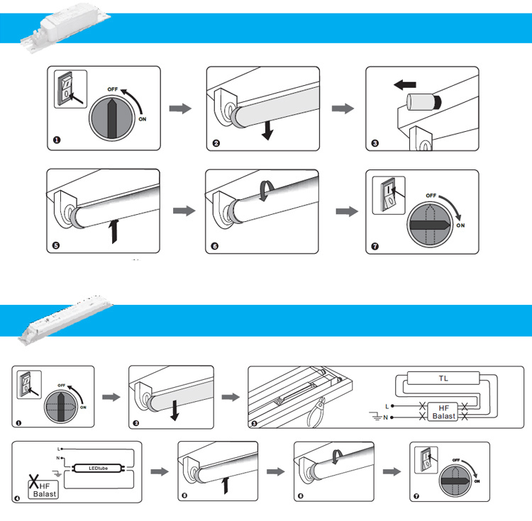 LED Lamp T8 LED Tube 1200mm 18W Glass LED Tube Light