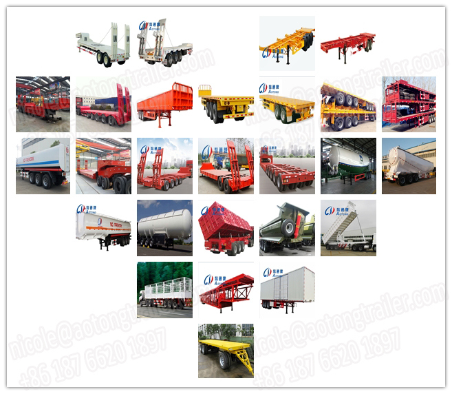 3-5 Axles 50-80tons Extendable Low Bed Semi Truck Trailer
