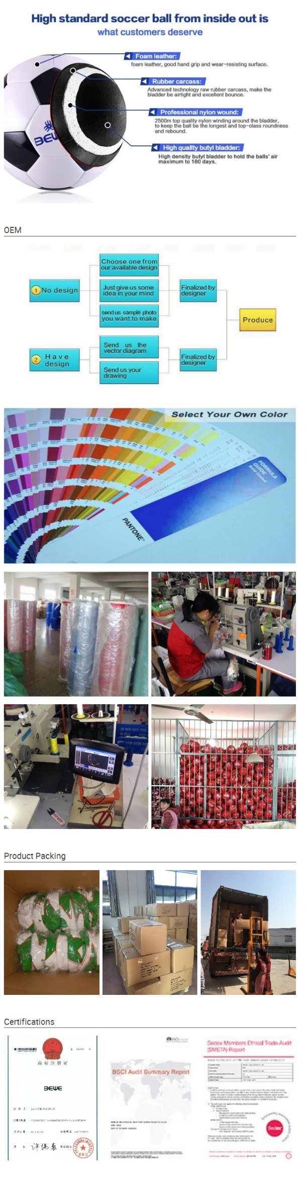 2018 New Factory 4 Pillar Audit Wholesale Cheap Size 5 and Rubber Bladder Promotional