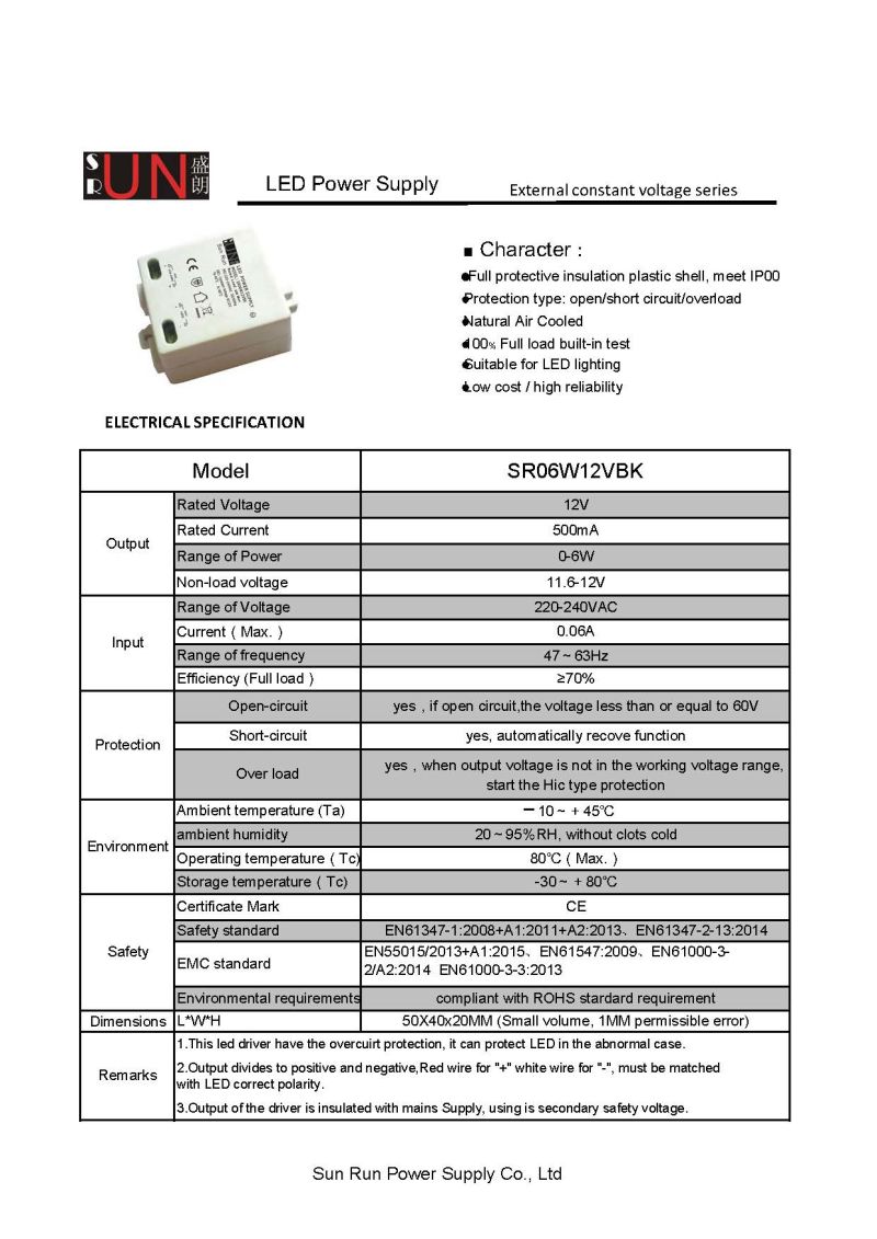 Ce CV 12V 24V 6W 5W 3W LED Power Driver LED Strips Power