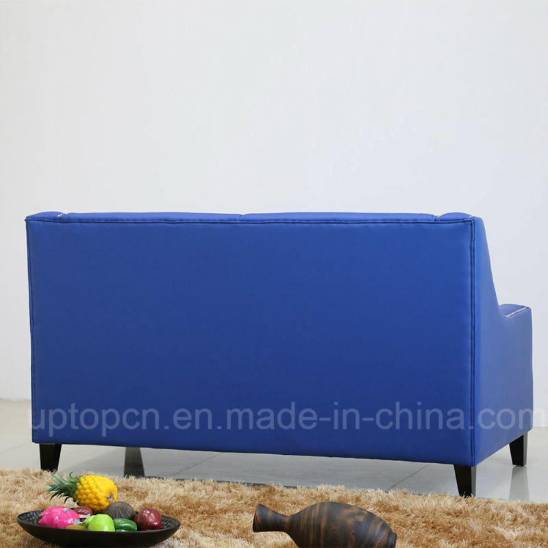 Wholesale Beautiful Royal Blue Sofa with Double Seat and PU Leather for Restaurant (SP-KS350)