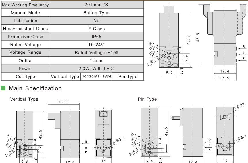 Micro Solenoid Valve (XY-15) for Textile Knitting Machine