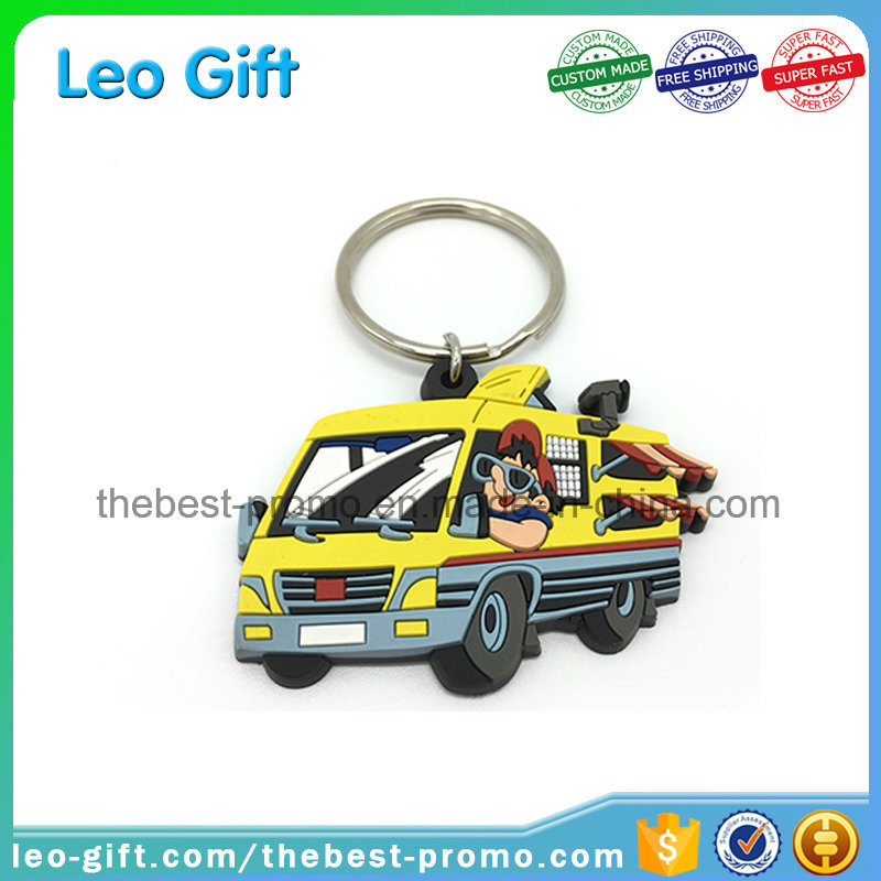 Low Cost Soft PVC Rubber Keychain Silk Screen Printing