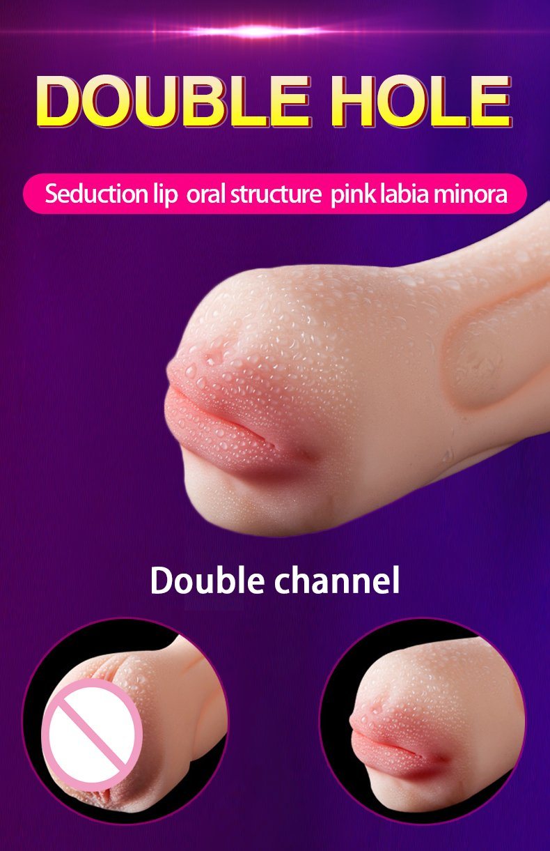 Double Head Pussy Realistic Artificial Vagina Oral Sex Toy Male Masturbators Cup Adult Pussy Oral Sex Toys for Man