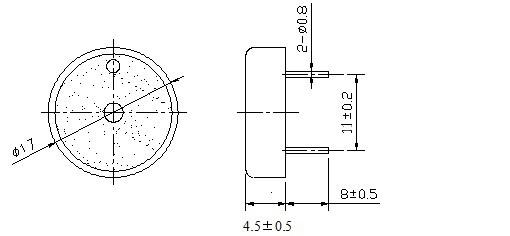 Plastic Material 17mm Small Piezo Buzzer Electromagnetic Furnace