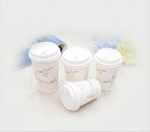 Custom Coffee Paper Cup with Cap and Hot Drink Cup