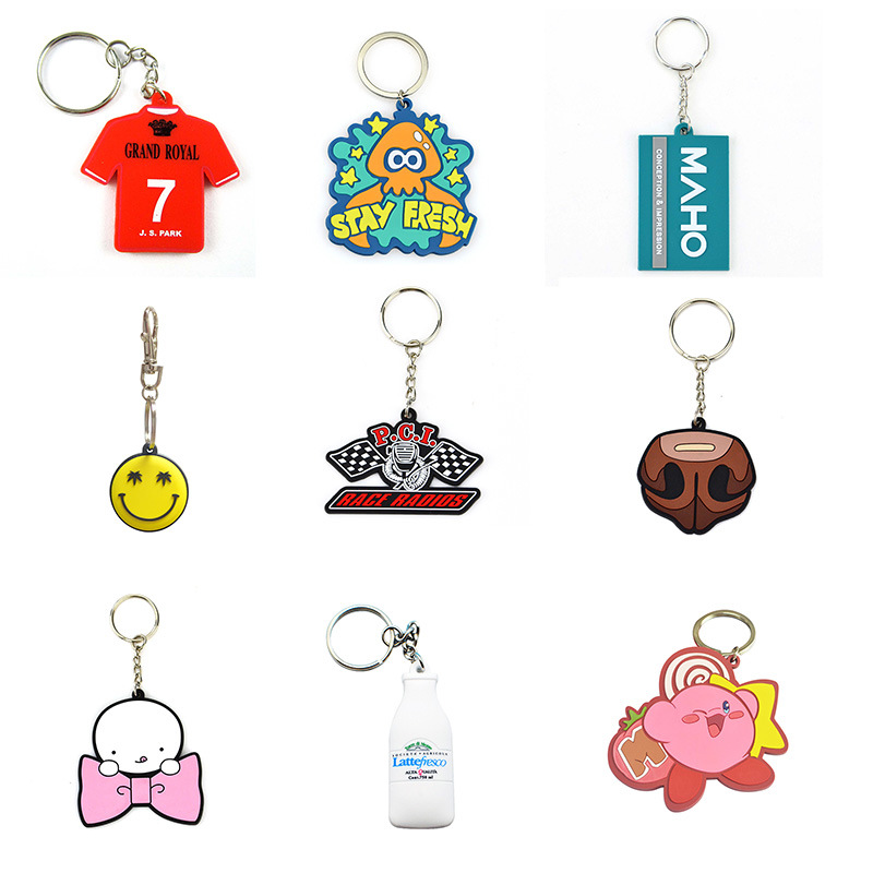 2D or 3D Effect Factory Cheap PVC Rubber Keychain