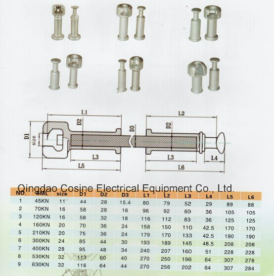 Composite Insulator Fitting-Ball&Socket 120kn-132kv/Stainless Steel