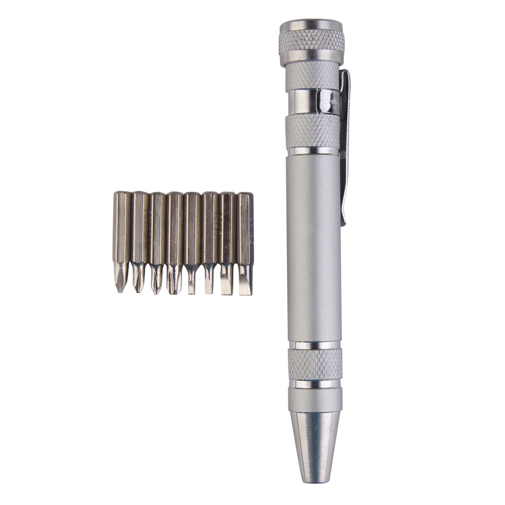 Multifunction 8 in 1 Mini Aluminum Precision Pen Screw Driver Screwdriver Set Repair Tools Kit for Cell Phone Hand Tool Set