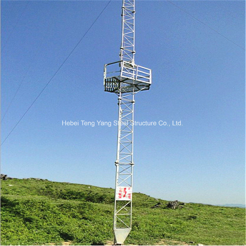 China 30m Galvanized Telecommunication Guy Wire Steel Lattice Tower