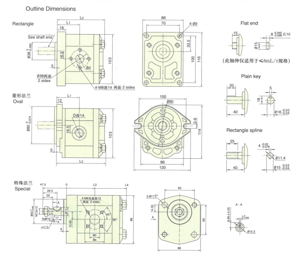 Small Hydraulic Gear Pump Cbw for Tractor