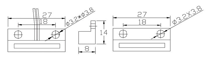 Surface Mounted Door Magnetic Contact for Wooden Door /Window (MC-38B)